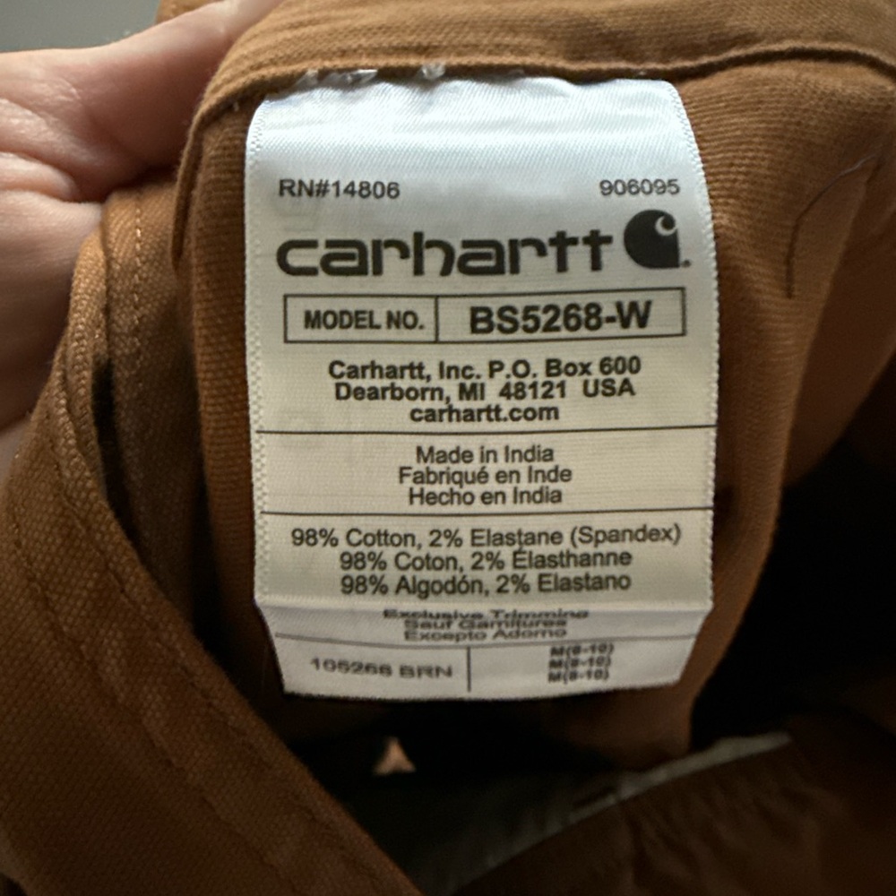 Carhartt Women's Rugged Flex Relaxed Fit Canvas Shortalls NWT Sz: Med - Picture 9 of 14